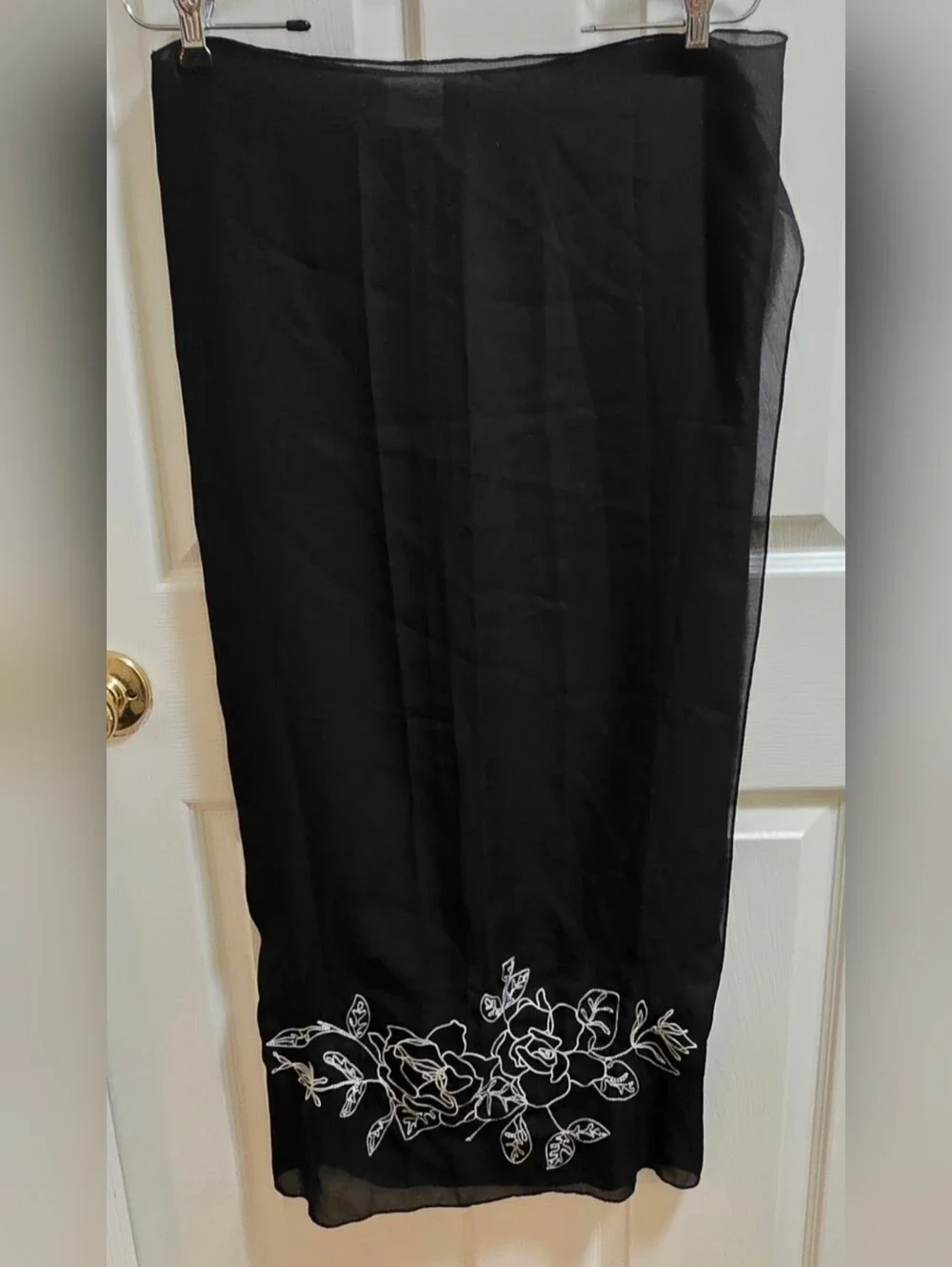Black Floral One-Piece Swimsuit with Matching Sarong